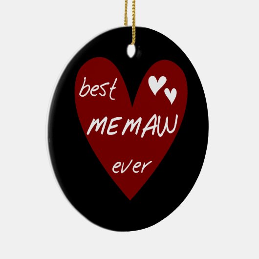 赤いハートの最も最高のなMemawのTシャツおよびギフト セラミックオーナメント (右)