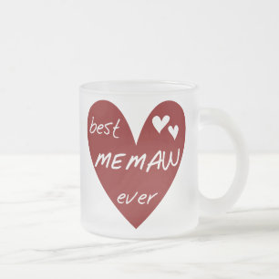 赤いハートの最も最高のなMemawのTシャツおよびギフト フロストグラスマグカップ