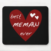 赤いハートの最も最高のなMemawのTシャツおよびギフト マウスパッド (正面)