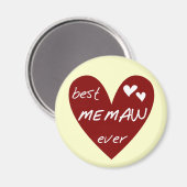 赤いハートの最も最高のなMemawのTシャツおよびギフト マグネット (正面/裏面)