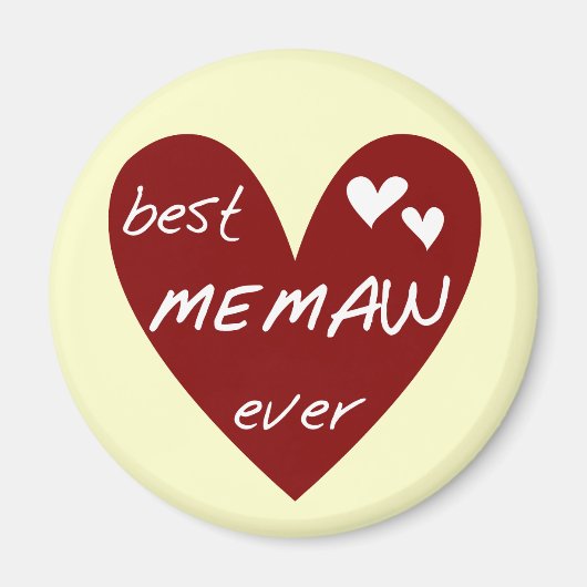 赤いハートの最も最高のなMemawのTシャツおよびギフト マグネット (正面)