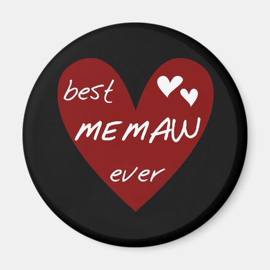 赤いハートの最も最高のなMemawのTシャツおよびギフト マグネット (正面)