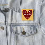 赤いハートの最も最高のなMemawのTシャツおよびギフト 缶バッジ (インサイチュ)