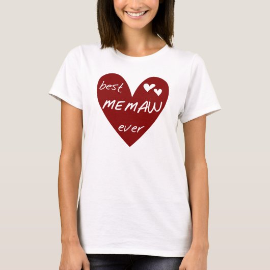 赤いハートの最も最高のなMemawのTシャツおよびギフト Tシャツ (正面)