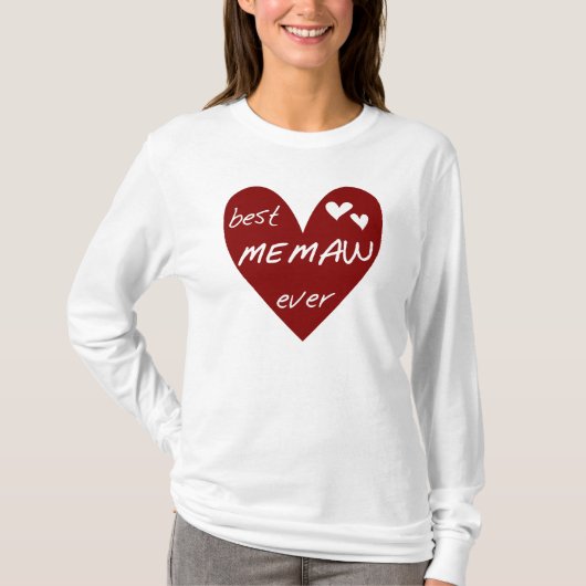 赤いハートの最も最高のなMemawのTシャツおよびギフト Tシャツ (正面)