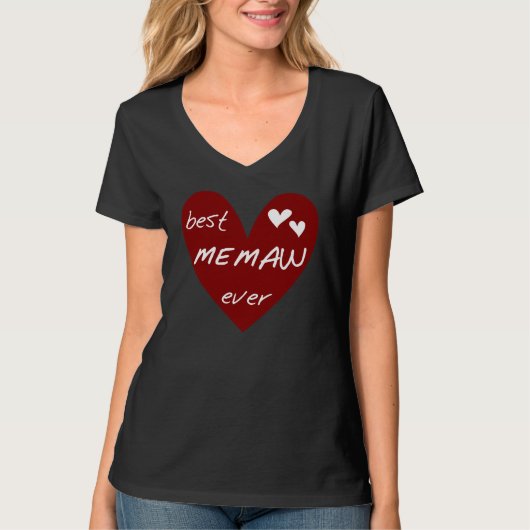 赤いハートの最も最高のなMemawのTシャツおよびギフト Tシャツ (正面)