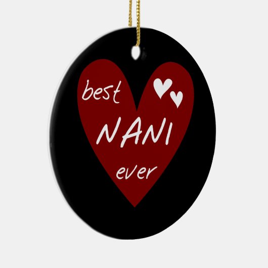 赤いハートの最も最高のなNaniのTシャツおよびギフト セラミックオーナメント (右)