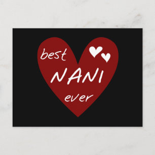 赤いハートの最も最高のなNaniのTシャツおよびギフト ポストカード