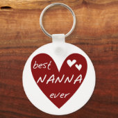 赤いハートの最も最高のなNannaのTシャツおよびギフト キーホルダー (正面)