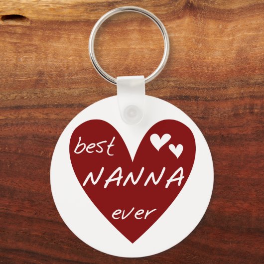 赤いハートの最も最高のなNannaのTシャツおよびギフト キーホルダー (正面)