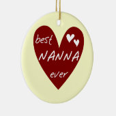 赤いハートの最も最高のなNannaのTシャツおよびギフト セラミックオーナメント (右)
