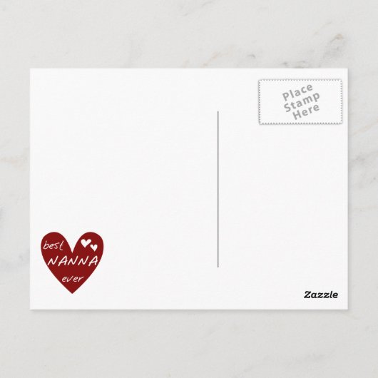 赤いハートの最も最高のなNannaのTシャツおよびギフト ポストカード (裏面)
