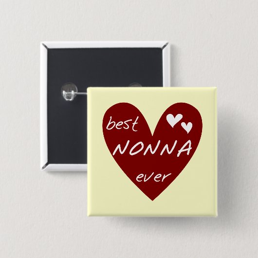 赤いハートの最も最高のなNonnaのTシャツのギフト 缶バッジ (正面&裏面)