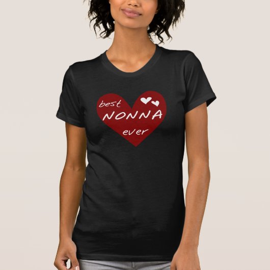 赤いハートの最も最高のなNonnaのTシャツのギフト Tシャツ (正面)