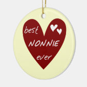 赤いハートの最も最高のなNonnieのTシャツおよびギフト セラミックオーナメント (左)