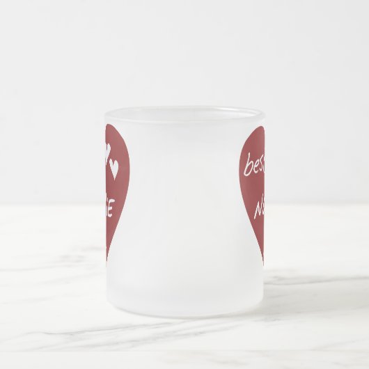 赤いハートの最も最高のなNonnieのTシャツおよびギフト フロストグラスマグカップ (中央)