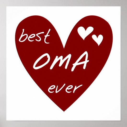 赤いハートの最も最高のなOmaのTシャツおよびギフト ポスター (正面)