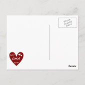 赤いハートの最も最高のなOmaのTシャツおよびギフト ポストカード (裏面)