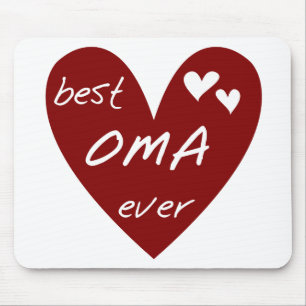 赤いハートの最も最高のなOmaのTシャツおよびギフト マウスパッド