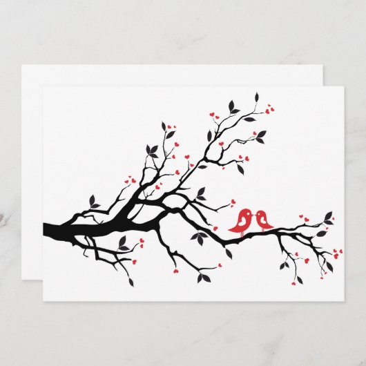 赤いハートの木に恋愛の鳥がキス, 赤いハートの木に恋愛の鳥がキス (正面/裏面)