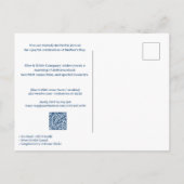 赤いハートの母の日のイベント インビテーションポストカード (裏面)