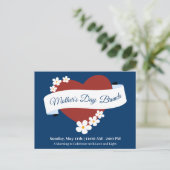 赤いハートの母の日のイベント インビテーションポストカード (スタンド正面)