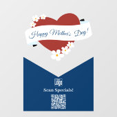 赤いハートの母の日のバナー スキャン特別オファー! ウィンドウサイン (シート)