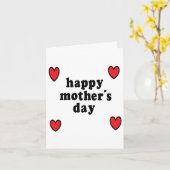 赤いハートの母の日 カード (黄色い花)