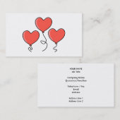 赤いハートの気球 名刺 (正面/裏面)