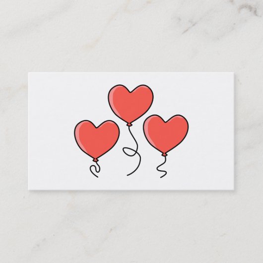 赤いハートの気球 名刺 (正面)