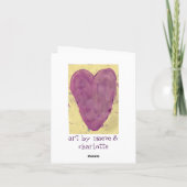 赤いハートの水彩画のメッセージカード カード (裏面)