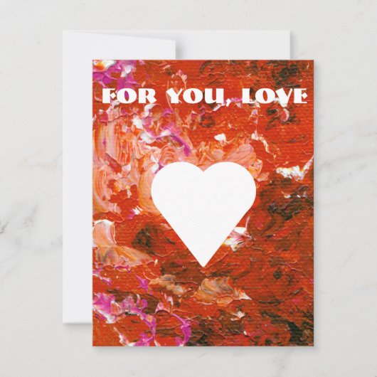 赤いハートの白い恋愛成就のカスタマイズ可能なバレンタイン シーズンカード (正面)