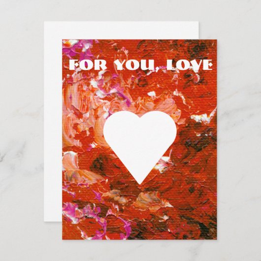 赤いハートの白い恋愛成就のカスタマイズ可能なバレンタイン シーズンカード (正面/裏面)