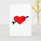 赤いハートの矢 カード (黄色い花)