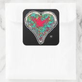 赤いハートの秘密の解剖学 v3.1 スクエアシール (バッグ)