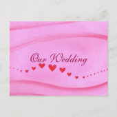 赤いハートの結婚式の招待状 インビテーションポストカード (正面)