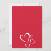 赤いハートの結婚式招待状 - ロマンチックな愛 招待状 (裏面)