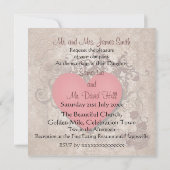 赤いハートの結婚式招待状 招待状 (裏面)