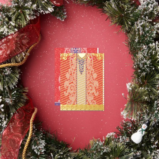 赤いハートの絵のついたカード 箔シーズンポストカード (インサイチュ)