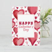 赤いハートの絵  ガレンティンの日おめでとう シーズンカード (スタンド正面)