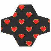 赤いハートの背景（黒） サッカーボール (フラット)