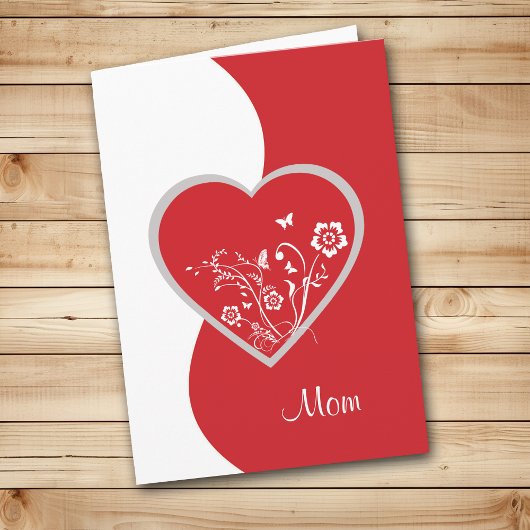 赤いハートの花の母の誕生日カード カード