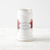 赤いハートの葉の木 ビールジョッキ (中央)