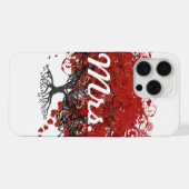 赤いハートの葉の木 iPhoneケース (裏面横)