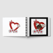 赤いハートの蝶の花バレンタインデーの愛私たち ゲストブック (全面)