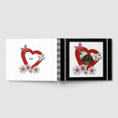 赤いハートの蝶の花 バレンタインデーの愛私たち ゲストブック (全面)