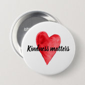 赤いハートの親切 缶バッジ (正面&裏面)