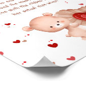 赤いハートの赤ちゃんシャワーどのように大きいママの腹 ポスター (角)