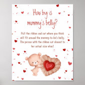 赤いハートの赤ちゃんシャワーどのように大きいママの腹 ポスター (正面)