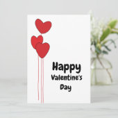 赤いハートの風船 バレンタイン デー シーズンカード (スタンド正面)